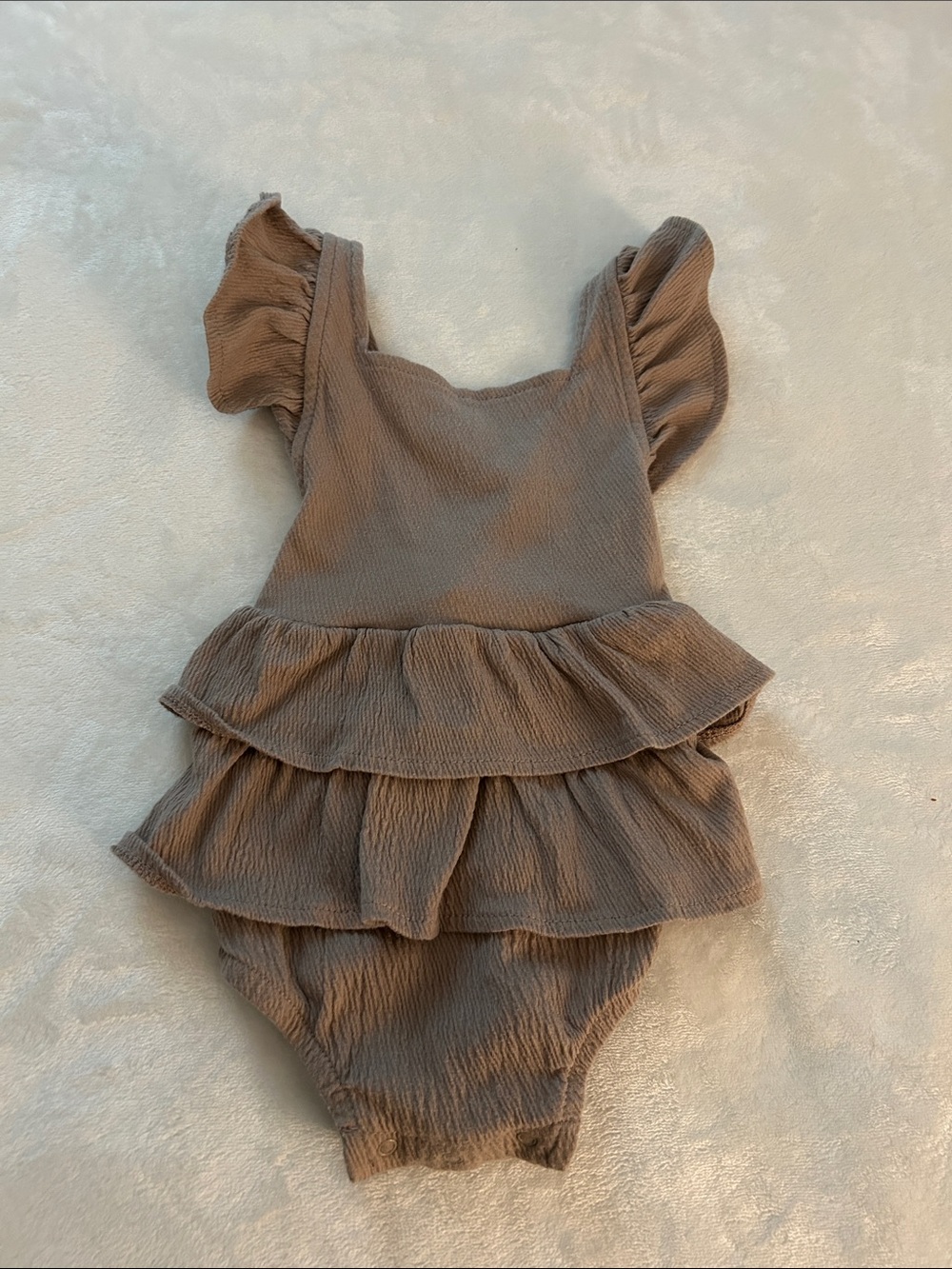 okie dokie Brown Ruffled One-Piece Girl’s Bodysuit